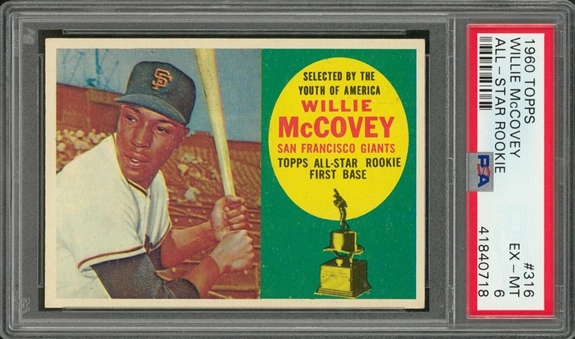 1960 Topps #316 Willie McCovey Rookie Card - PSA EX-MT 6